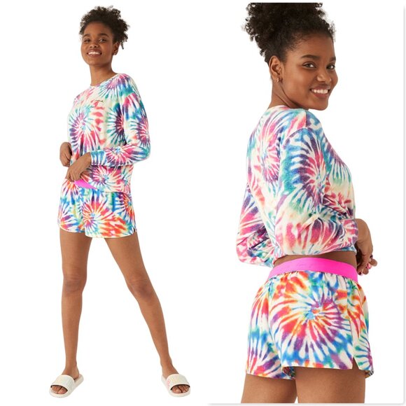 VICTORIA'S SECRET PINK Modal Lounge PJ Sleep Set Boxer Shorts Top XS Small - Picture 1 of 13